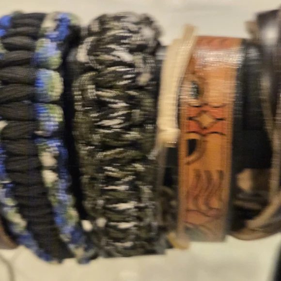 Assorted Bracelet Collection. Including Leather, cord, and metal. - Picture 8 of 11